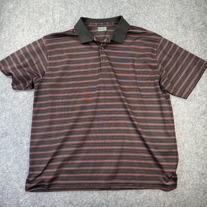 Ben Hogan Polo Shirt Mens 2XL Black Red Stripe Performance Golf Casual